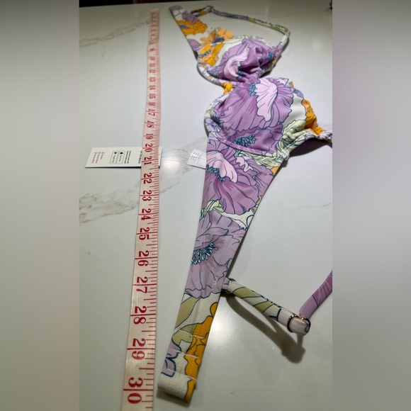 CUPSHE Suit, bikini, Purple/orange flower design, Size L - Picture 6 of 11